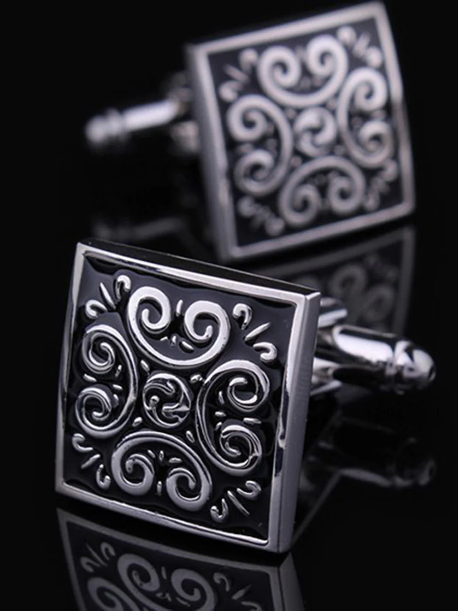 Men's 2Pcs Simple Geometric Metal Cufflinks - Image 10