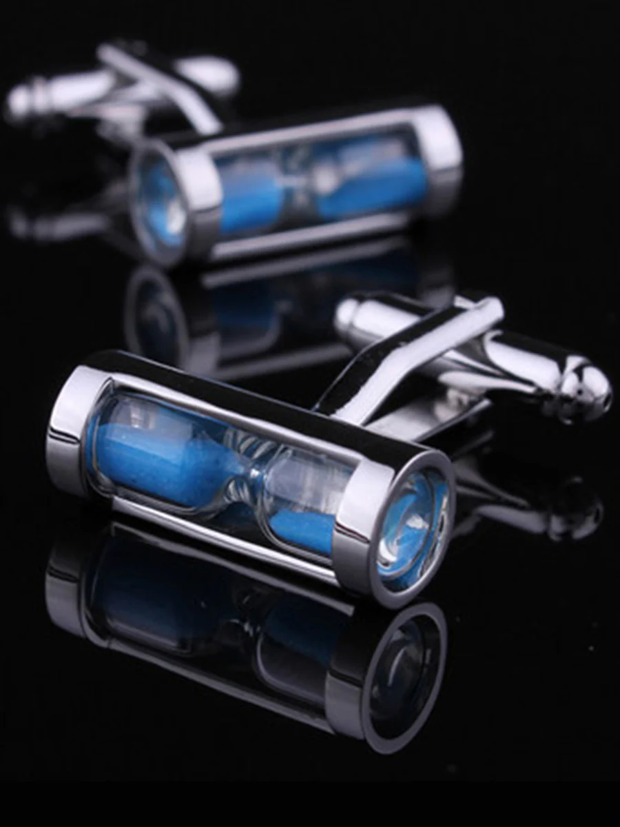 Men's 2Pcs Simple Geometric Metal Cufflinks - Image 16