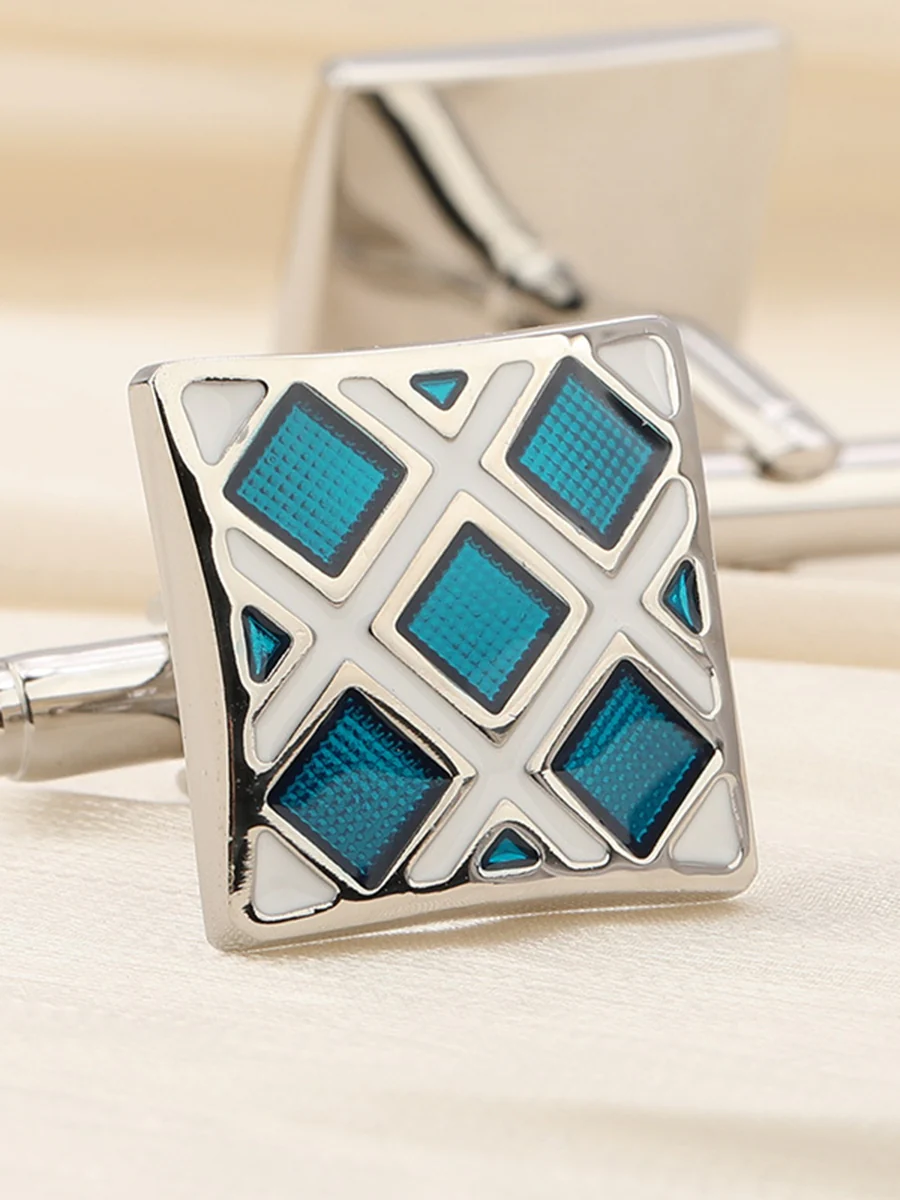 Men's Sparkling 2Pcs Alloy Cufflinks with Floral - Image 28