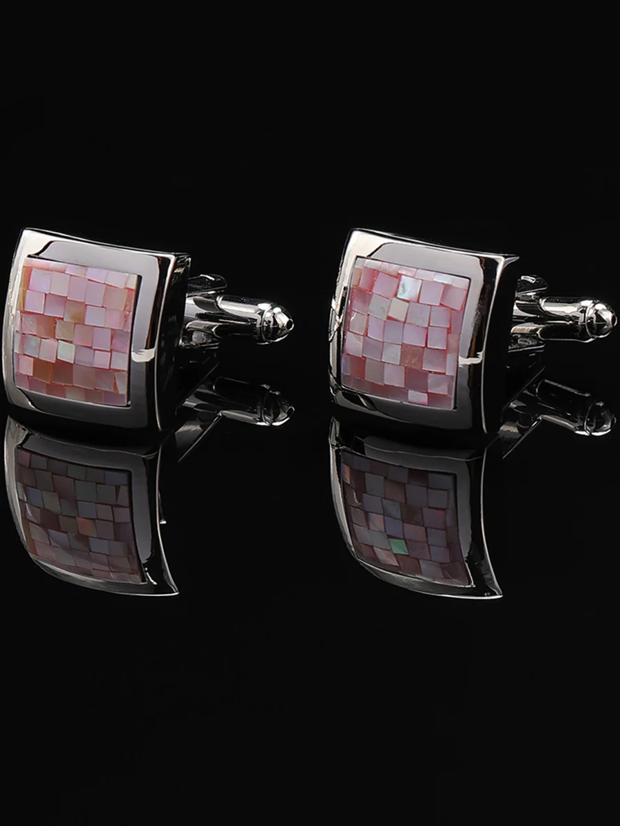 Men's Sparkling 2Pcs Alloy Cufflinks with Floral - Image 7