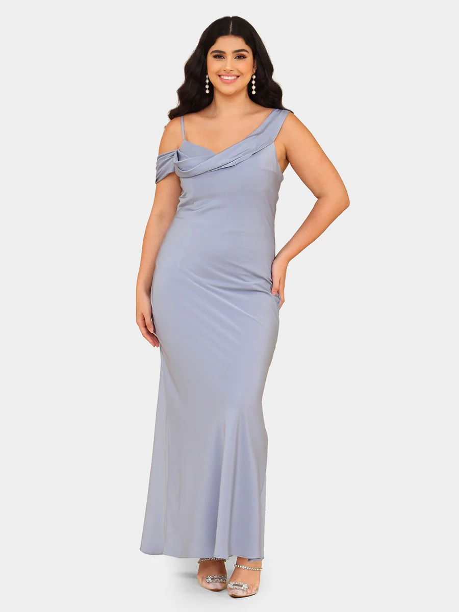 Sheath/Column Asymmetrical Short Sleeves Bridesmaid Dresses with Ruched - Image 4