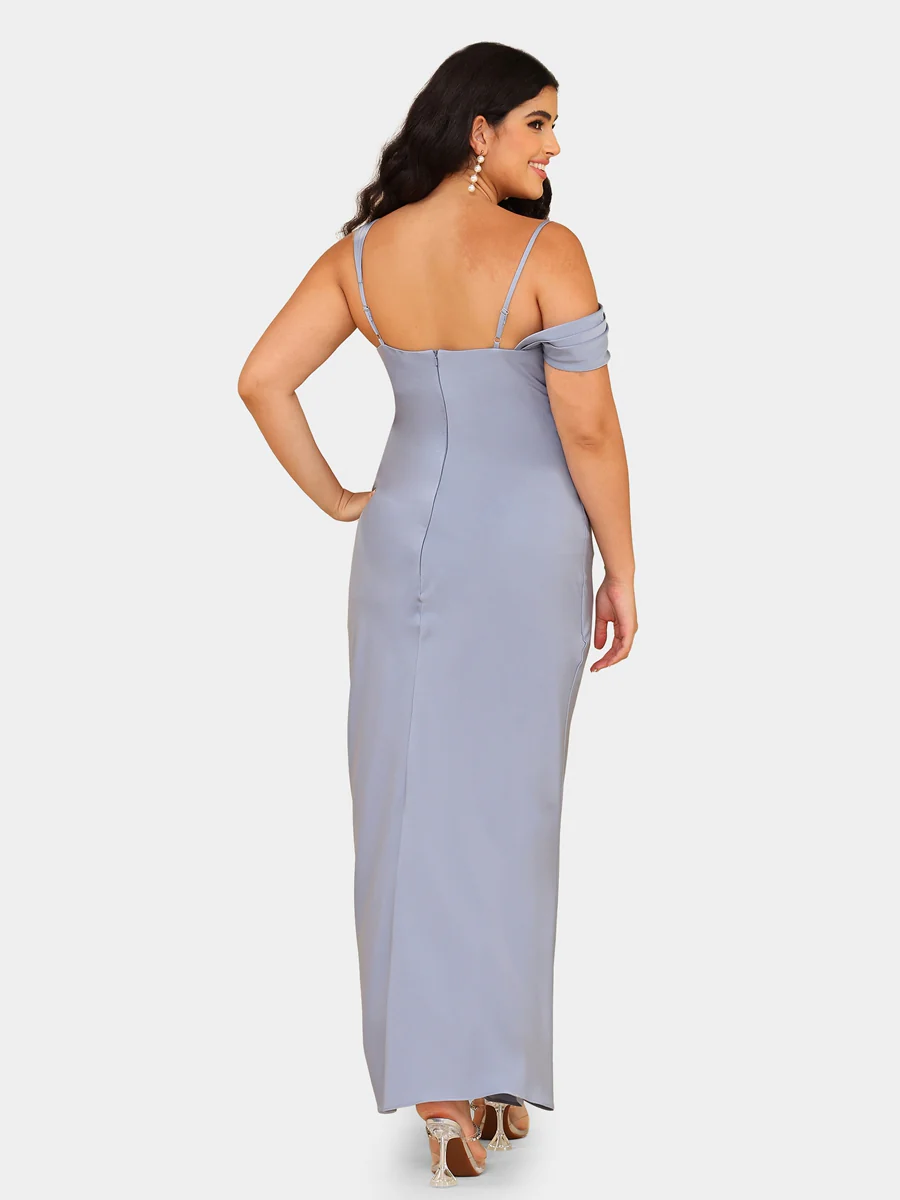 Sheath/Column Asymmetrical Short Sleeves Bridesmaid Dresses with Ruched - Image 5