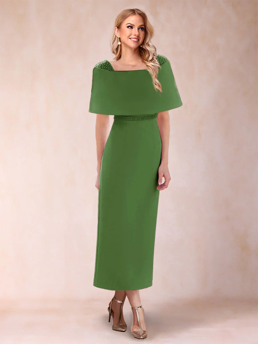 Sheath/Column Off-the-Shoulder Ankle-Length Mother of the Bride Dresses With Rhinestone - Image 30