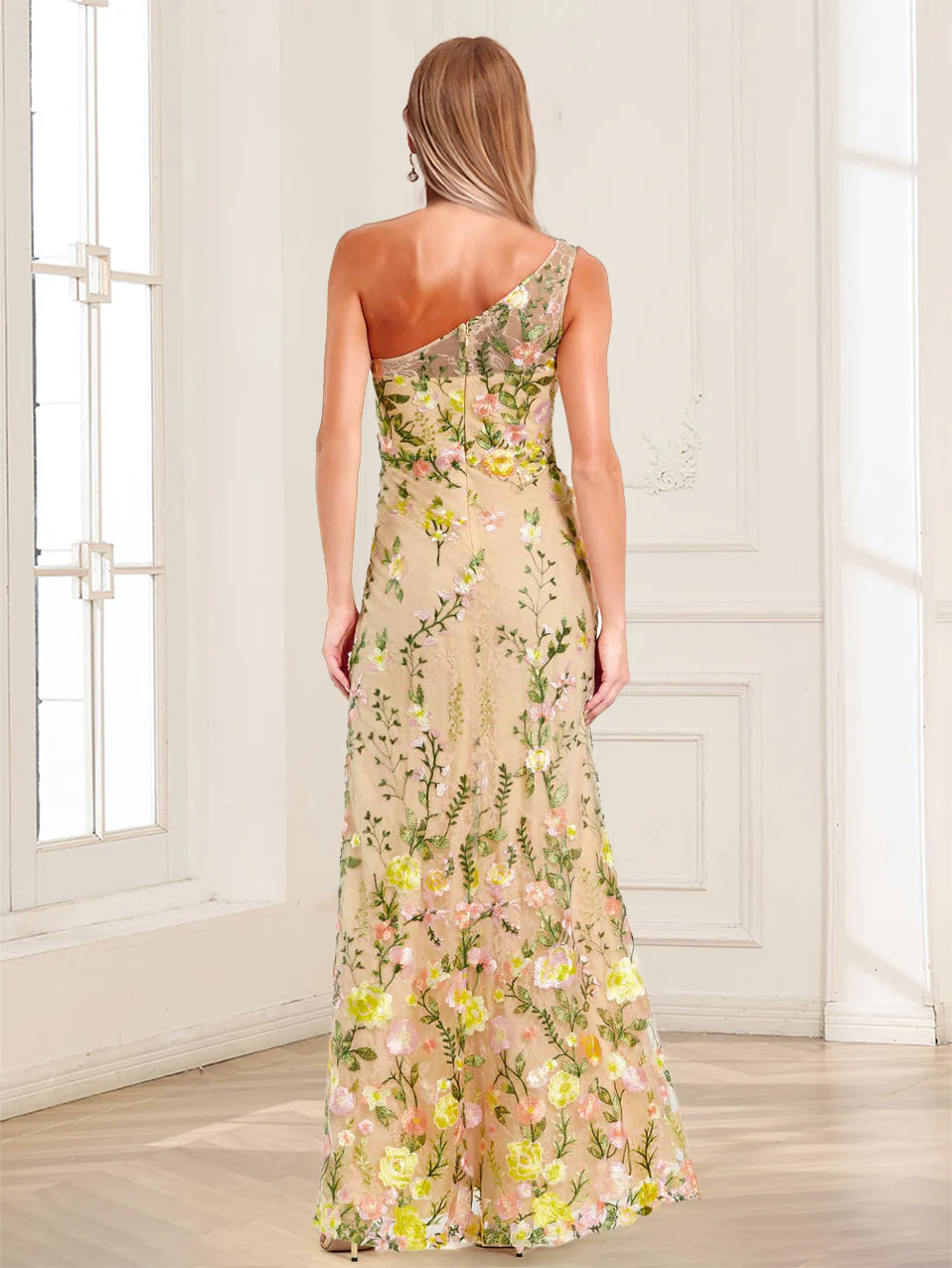 Sheath/Column One-Shoulder Sleeveless Mother of the Bride Dresses With Embroidery - Image 2