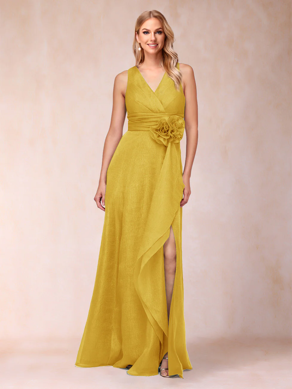 Sheath/Column V-Neck Sleeveless Mother of the Bride Dresses With Sash - Image 23