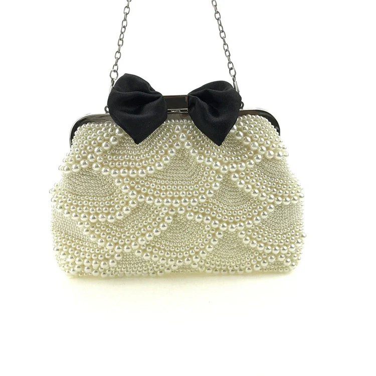 Shining Bow Pearls Clutch Unique Handbags - Image 2