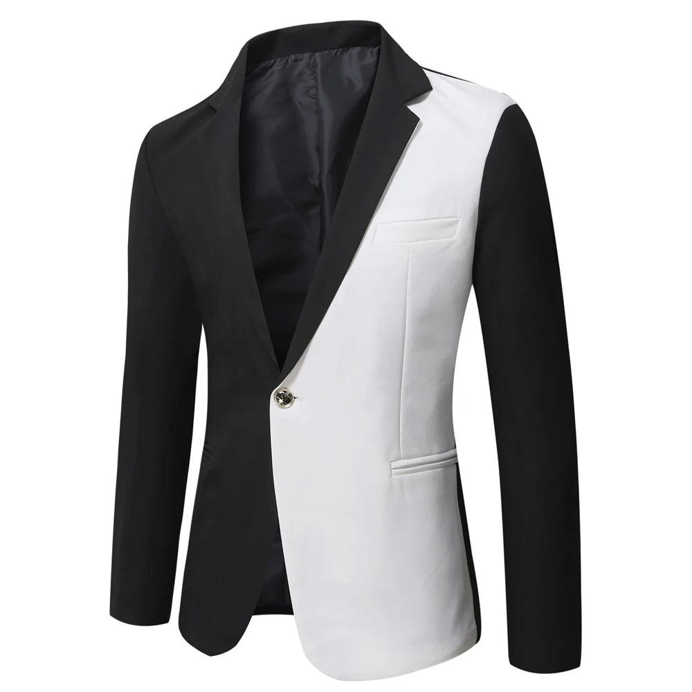 Tailored Fit Notched Lapel Single Breasted One-button Men's Party Jacket - Image 4