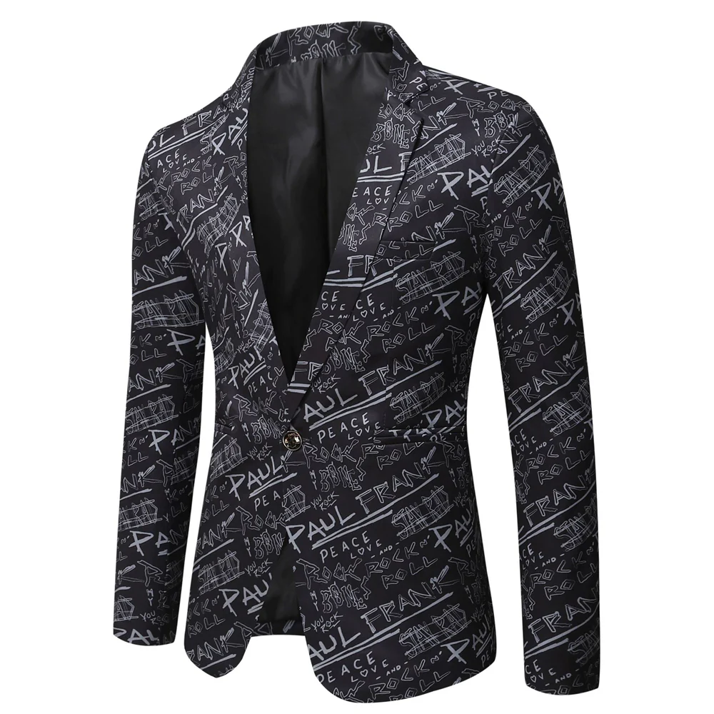 Tailored Fit Notched Lapel Single Breasted One-button Men's Party Jacket - Image 3