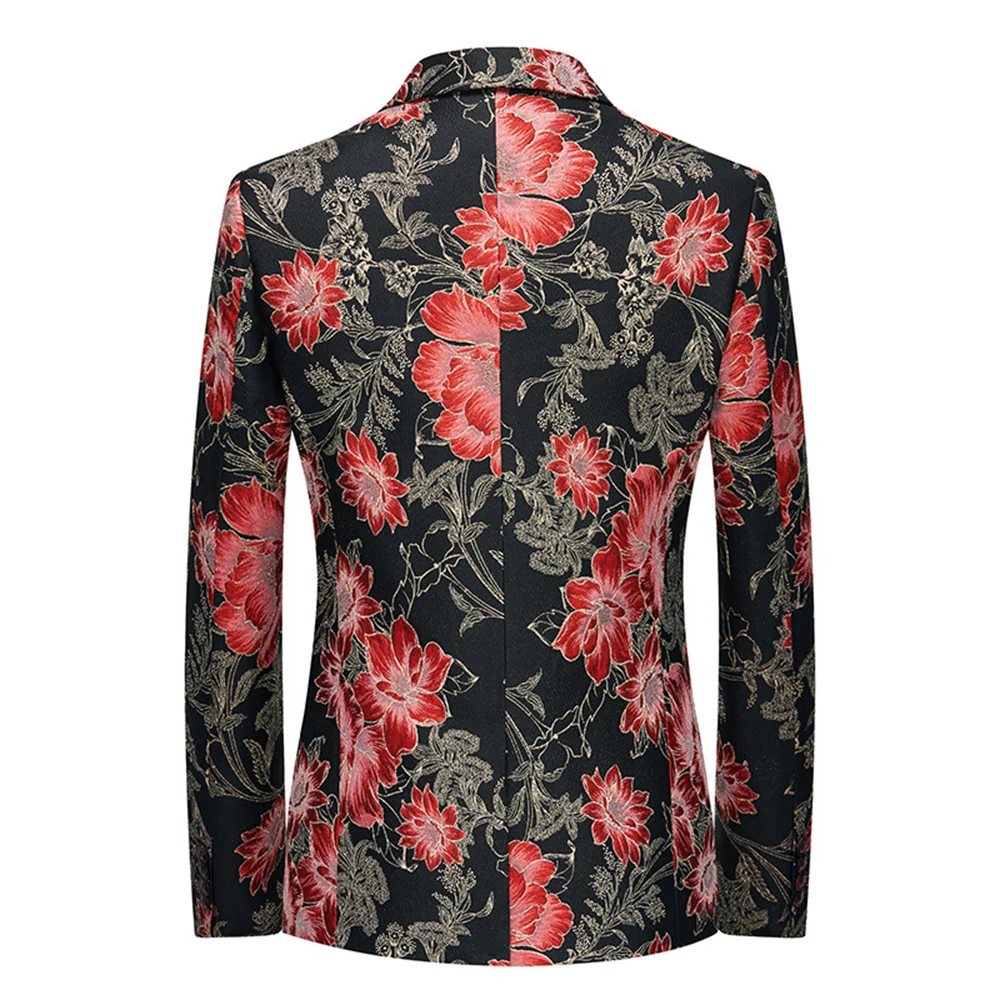 Tailored Fit Notched Lapel Single Breasted One-button Men's Party Jacket - Image 2