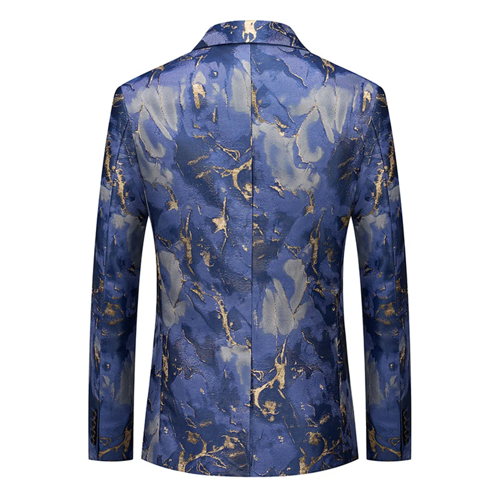 Tailored Fit Notched Lapel Single Breasted One-button Men's Party Jacket - Image 2
