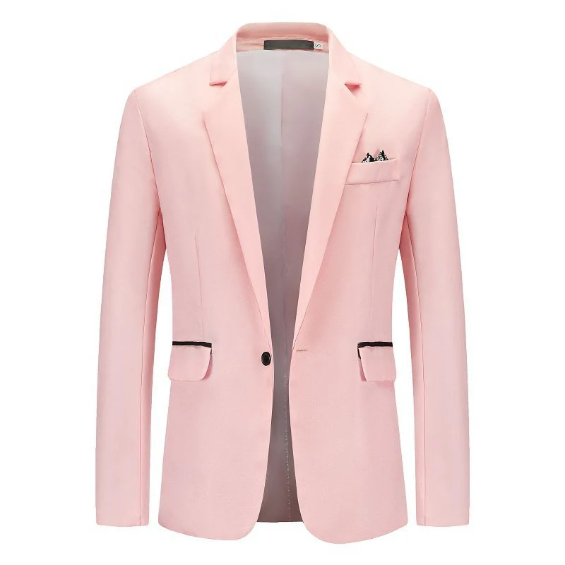 Tailored Fit Notched Single Breasted One-button Minimalist Men's Formal Jacket - Image 5