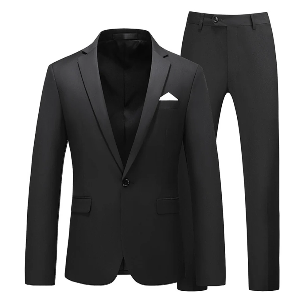 Tailored Fit Single Breasted One-button 2 Pieces Men's Prom Party Suits - Image 8