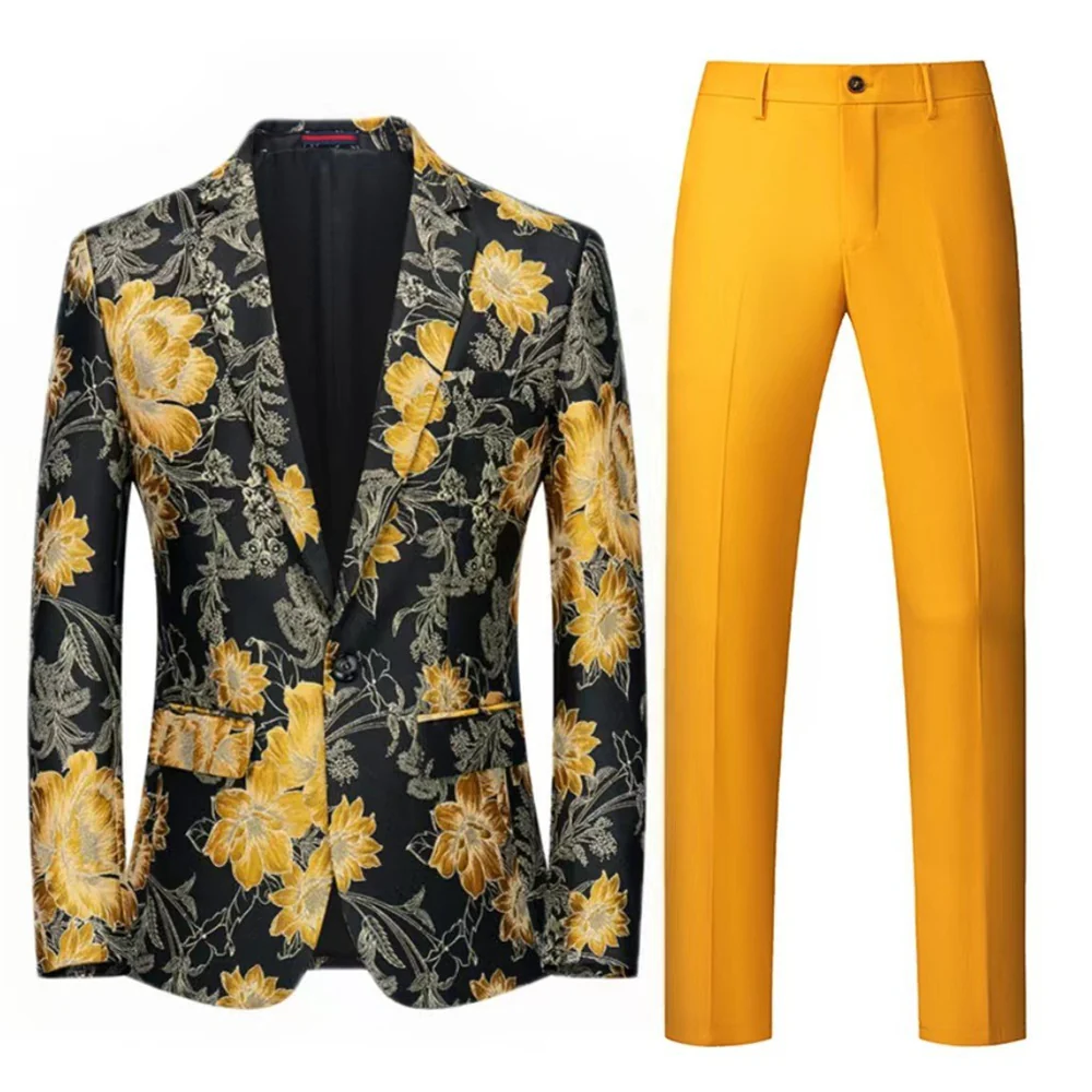 Tailored Fit Single Breasted One-button 2 Pieces Men's Wedding Suits - Image 6