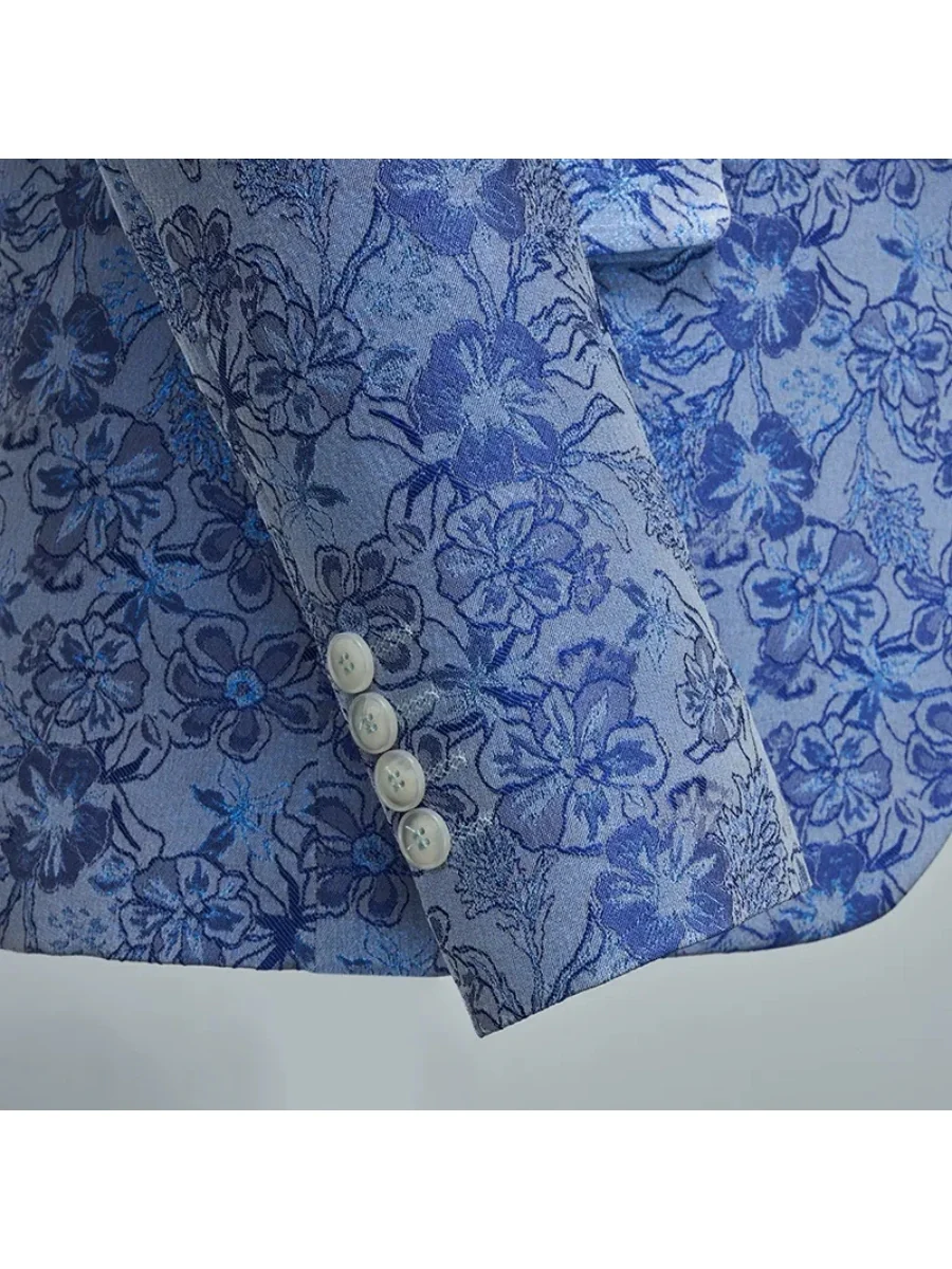 Tailored Fit Single Breasted One-button 2 Pieces Printed Men's Casual Suits - Image 3