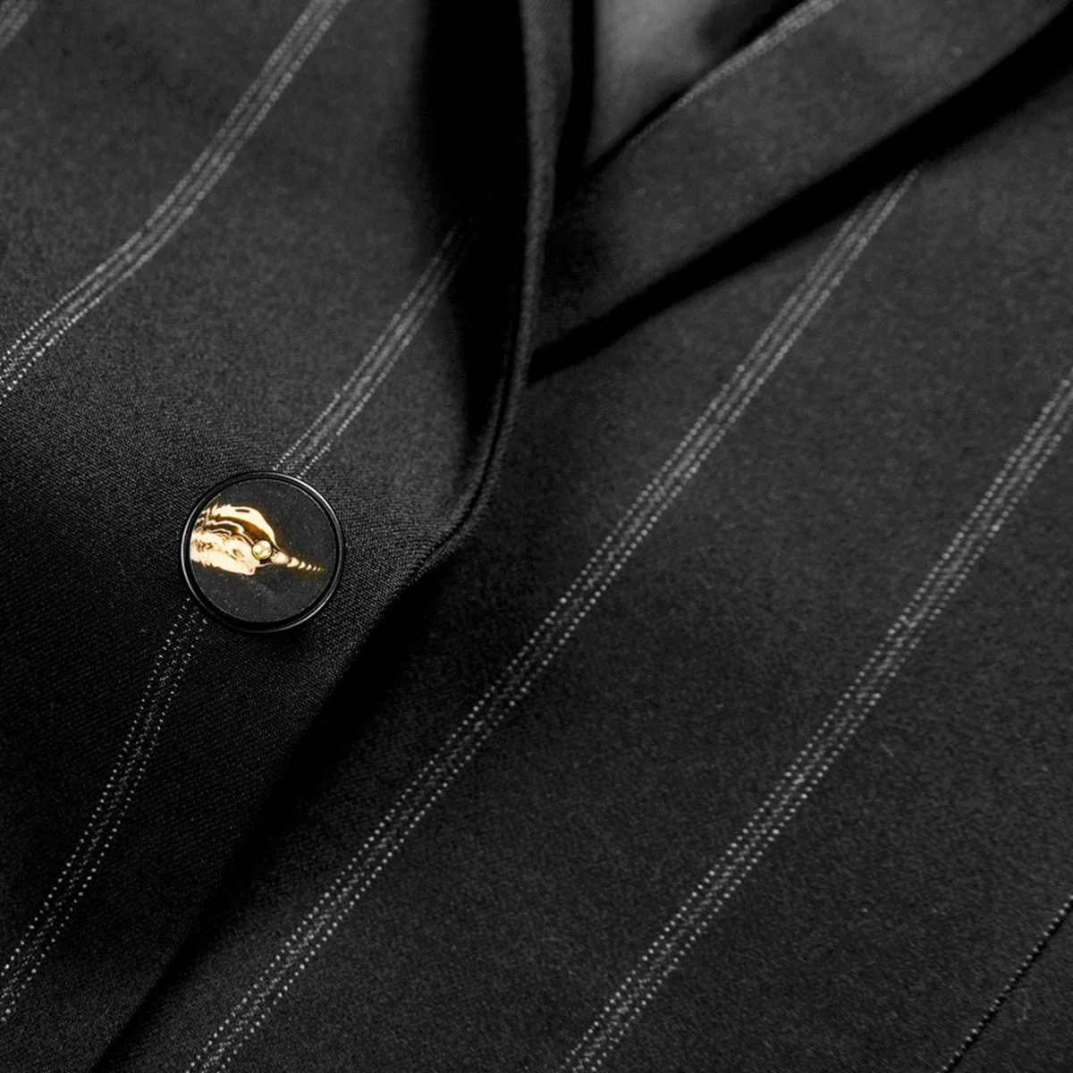 Tailored Fit Single Breasted One-button 3 Pieces Striped Men's Wedding Suits - Image 5