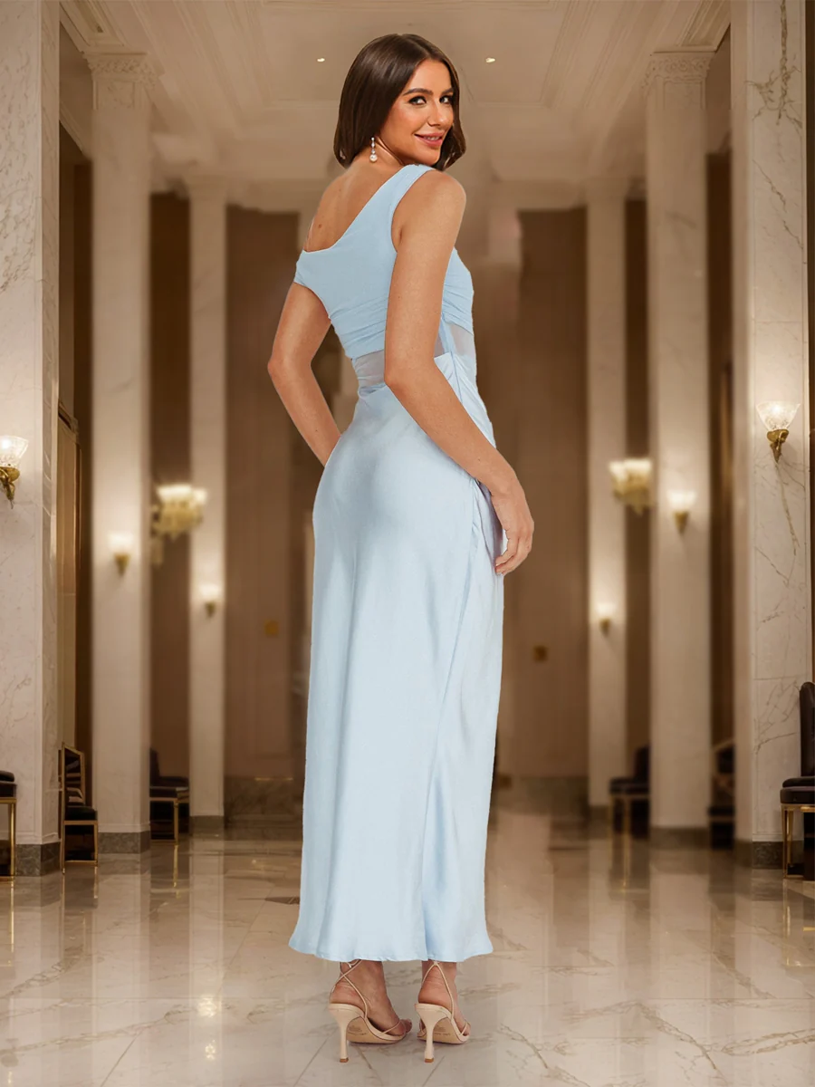 Trumpet/Mermaid Asymmetrical One-Shoulder Cutout Maxi Dress Long Prom Dresses - Image 2