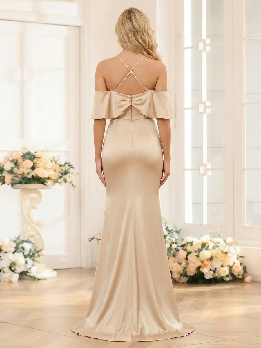 Trumpet/Mermaid Spaghetti Straps Sweetheart Bridesmaid Dresses With Ruched - Image 2