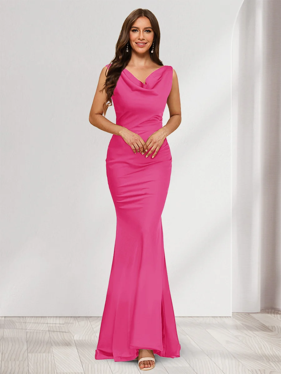 Trumpet/Mermaid V-Neck Sleeveless Evening Dresses With Sash - Image 27