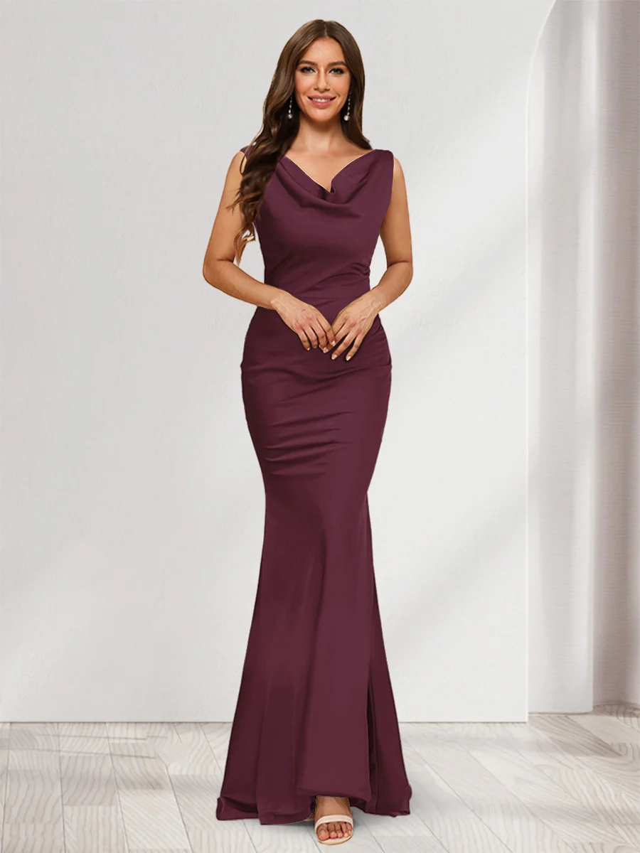 Trumpet/Mermaid V-Neck Sleeveless Evening Dresses With Sash - Image 7