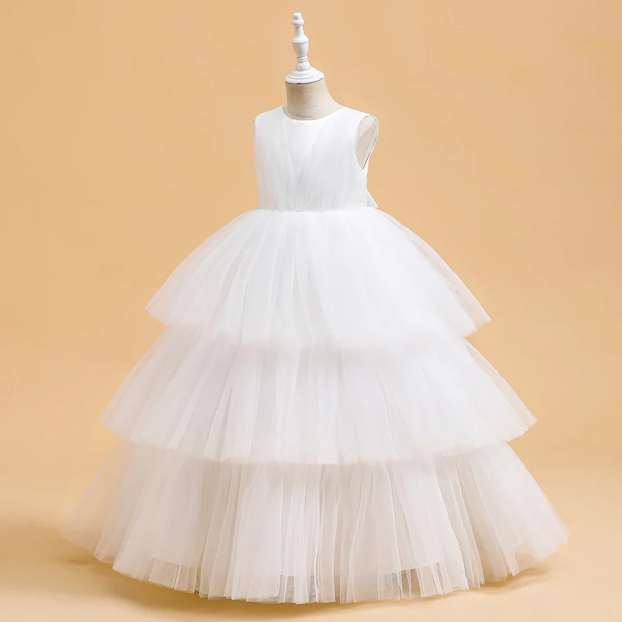 Tulle Ball Gown Scoop Sleeveless Ankle-Length Christmas Dresses for Girls - Image 7