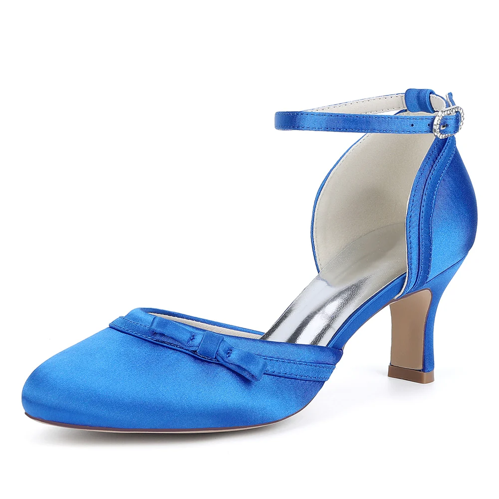 Women's Glitter With Ankle Strap Closed Toe Spool Heel Evening Shoes - Image 14