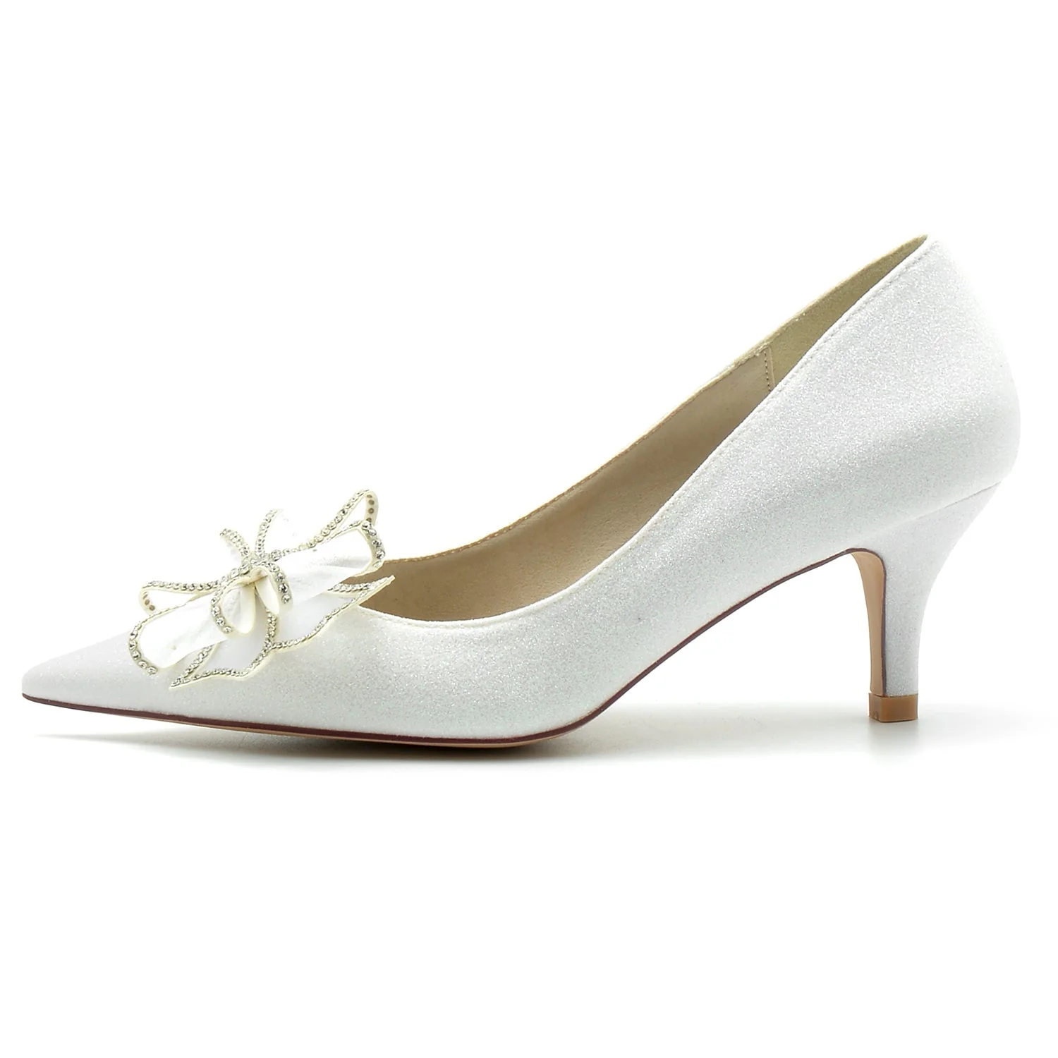 Women's Glitter With Bowknot Closed Toe Stiletto Heel Evening Shoes - Image 2