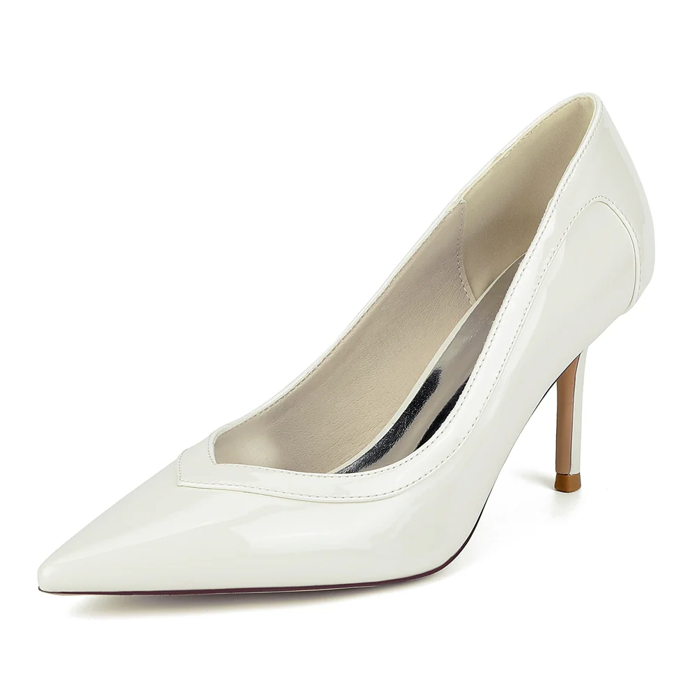 Women's Lace Closed Toe Stiletto Heel Evening Shoes - Image 6