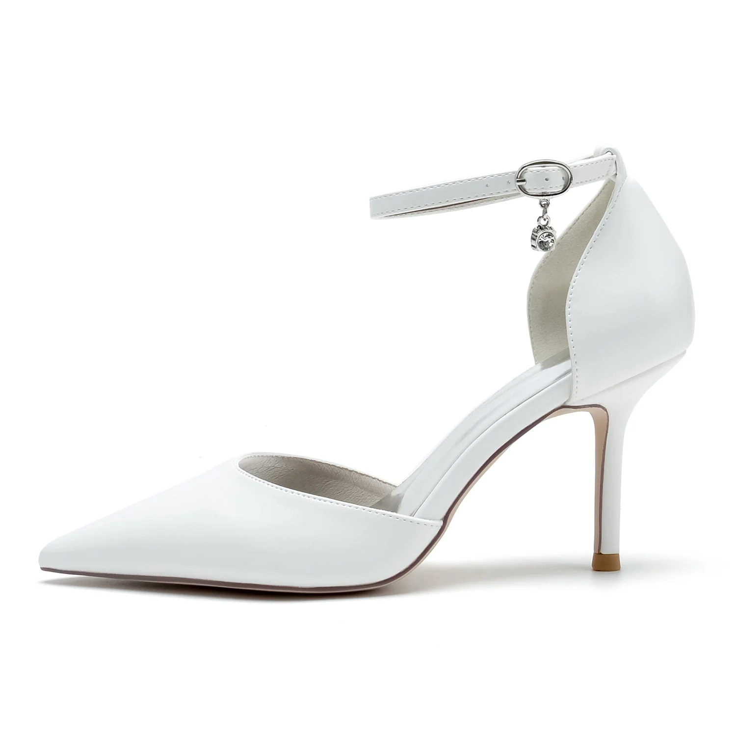Women's PU With Ankle Strap Closed Toe Stiletto Heel Evening Shoes - Image 3