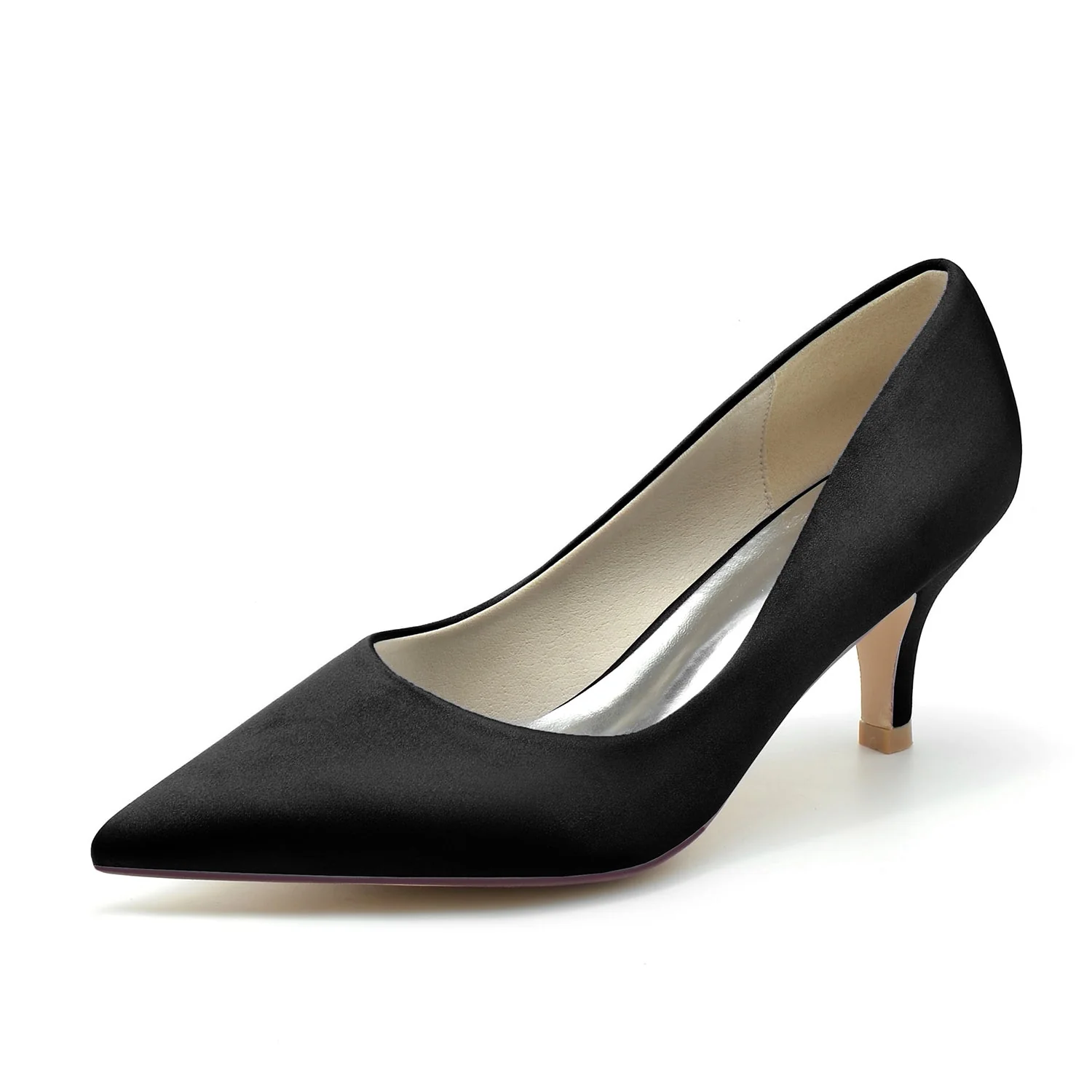 Women's Silk Satin With Closed Toe Stiletto Heel Wedding Shoes - Image 12