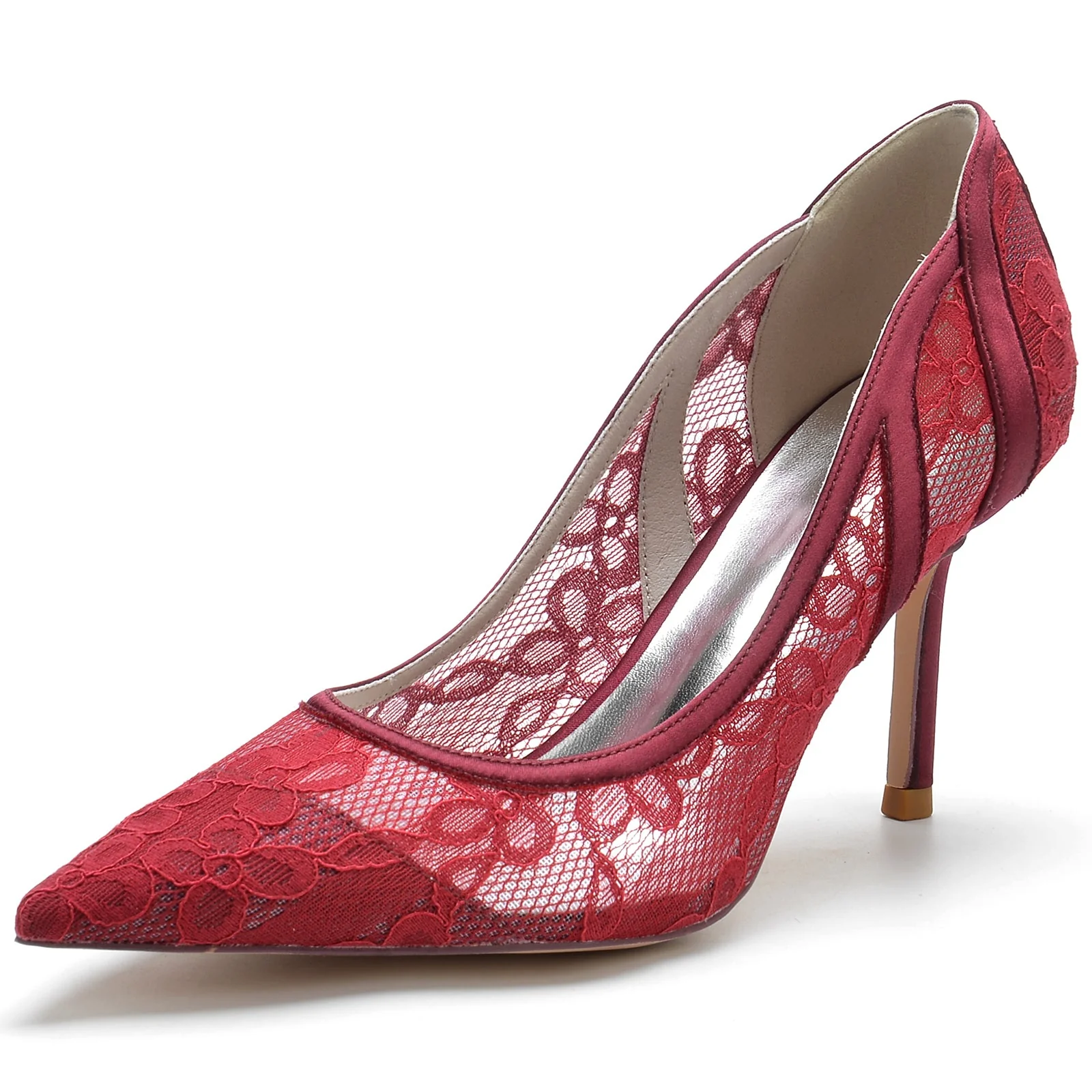 Women's Silk Satin With Stiletto Heel Closed Toe Evening Shoes - Image 9