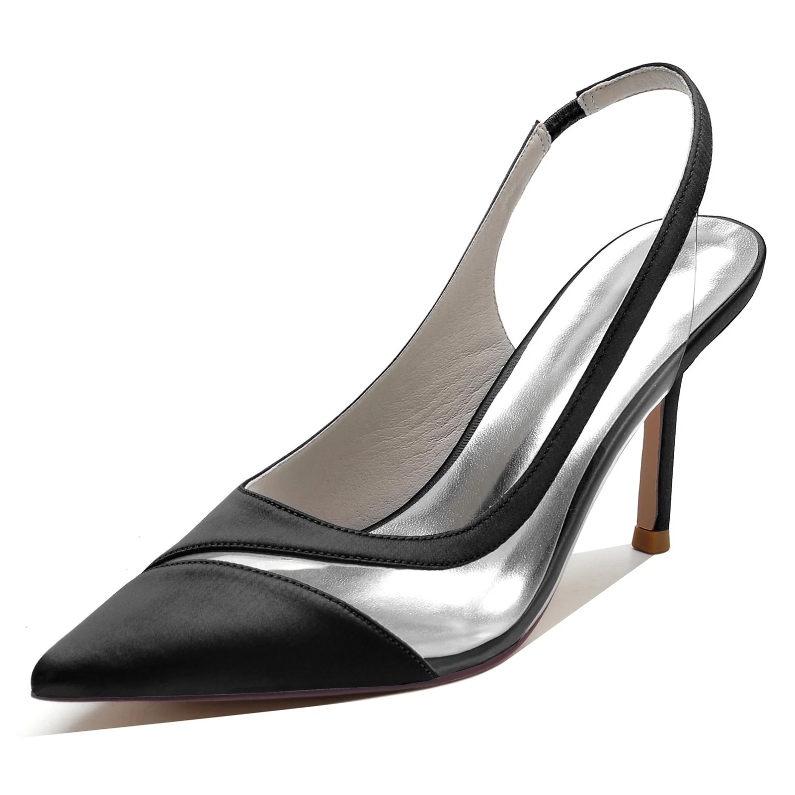 Women's Silk Satin With Stiletto Heel Closed Toe Wedding Shoes - Image 9