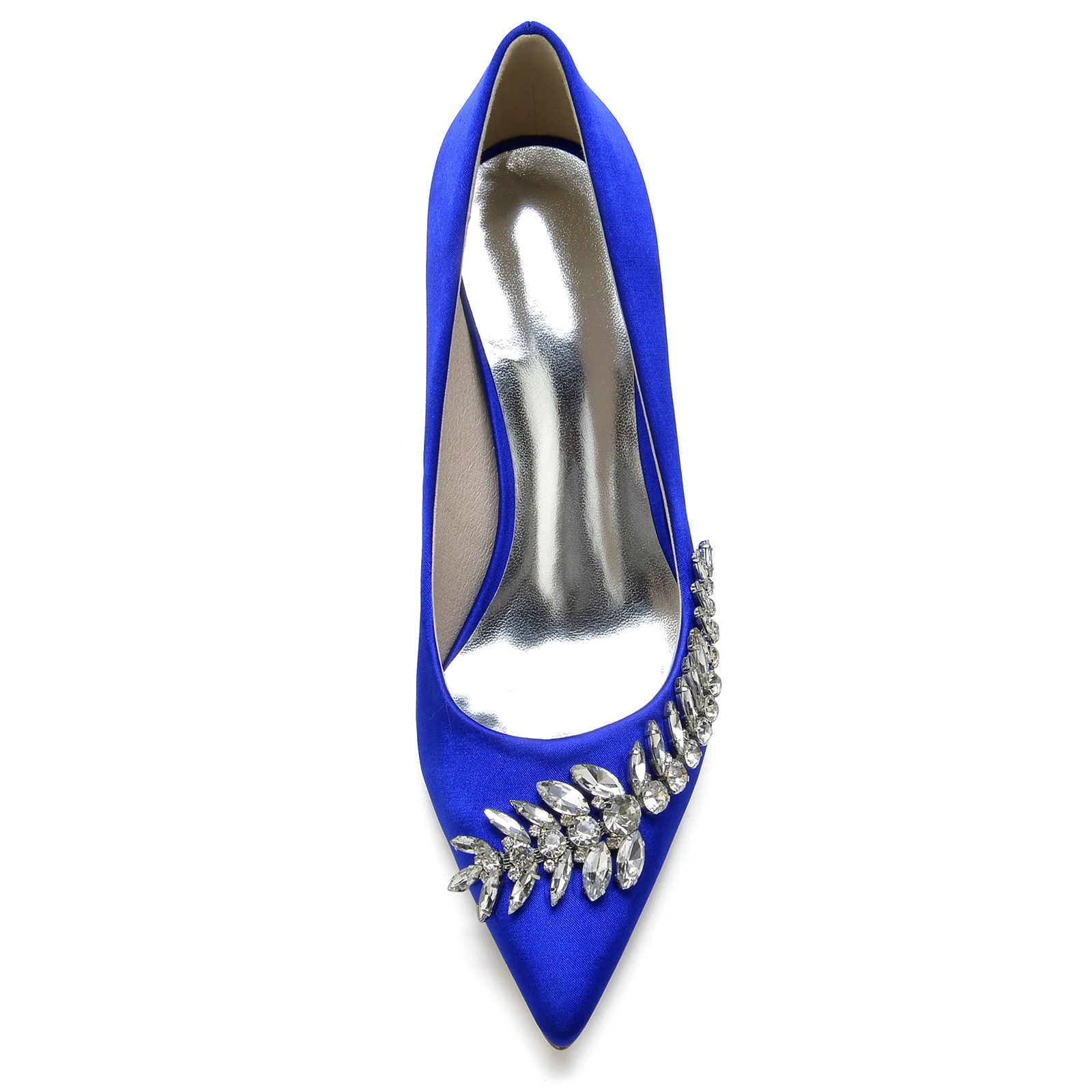 Women's Stiletto Heel Silk Satin With Rhinestone Closed Toe Evening Shoes - Image 3